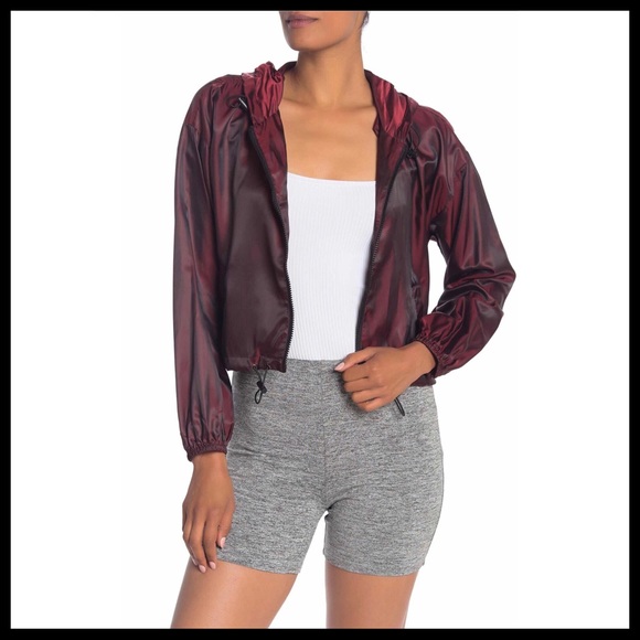 RAIN JACKET HOODED ZIP WATERPROOF HOODIE SPORTY ATHLETIC WINDBREAKER BOMBER A3C - Picture 3 of 6